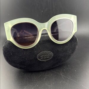 See Green Retro Cat-Eye Sunglasses